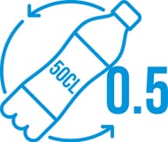 Number of 50 cl plastic bottles used to produce this recycled polyester product.